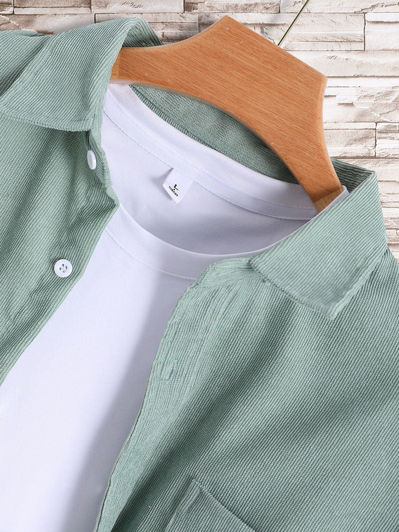 Men Dual Pocket Button Front Shirt Without Tee
