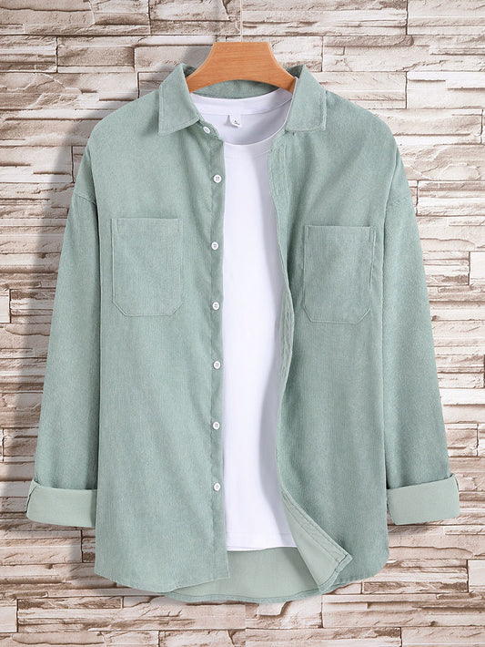 Men Dual Pocket Button Front Shirt Without Tee