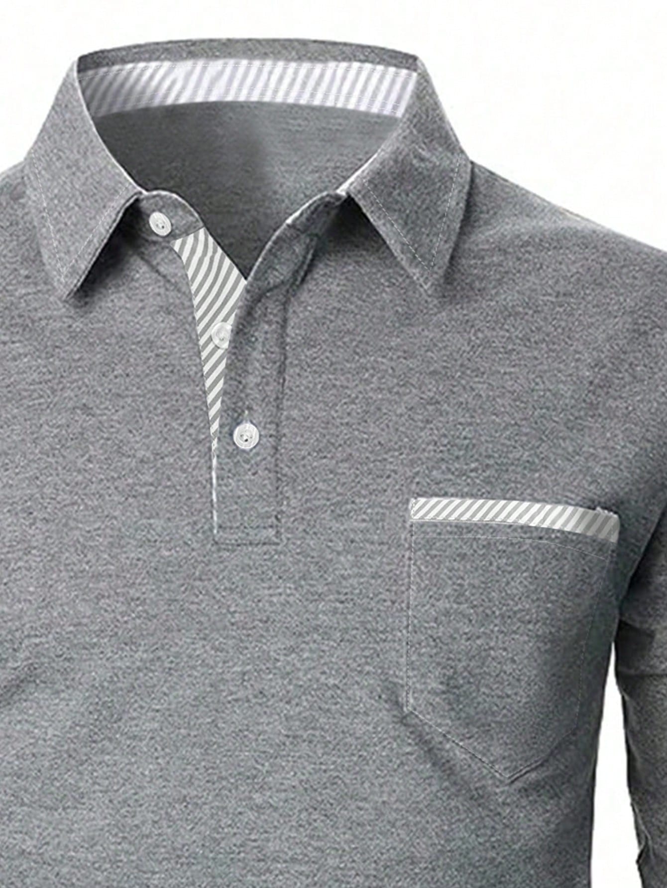 Men Contrast Trim Polo Shirt