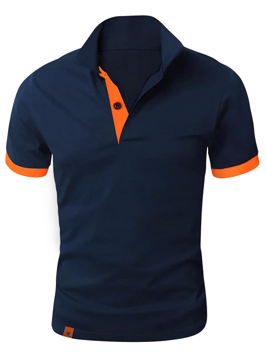 Men Contrast Trim Polo Shirt