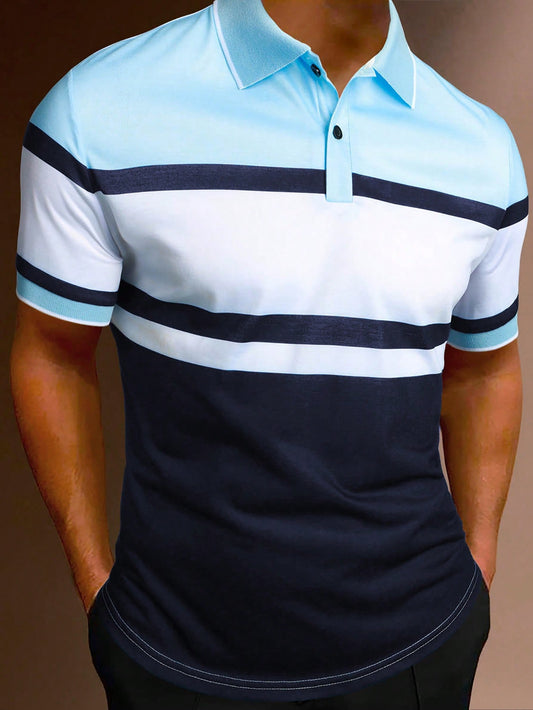 Men Color Block Polo Shirt