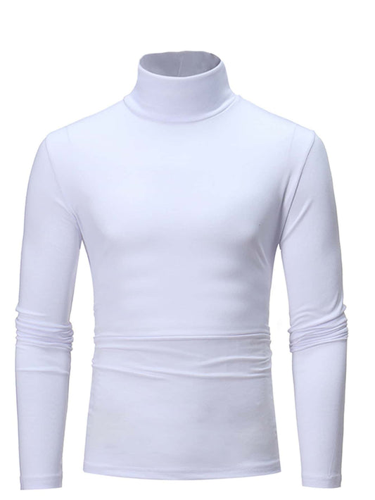 Men Mock Neck Solid Tee