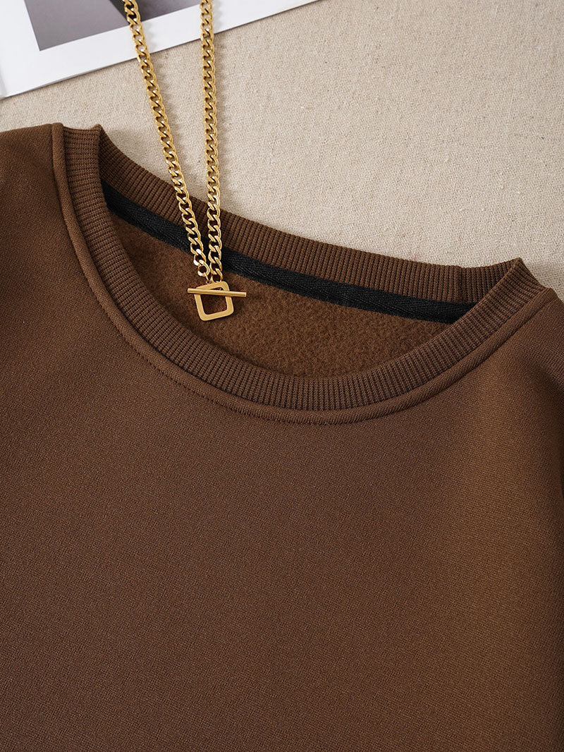 Solid Thermal Lined Sweatshirt