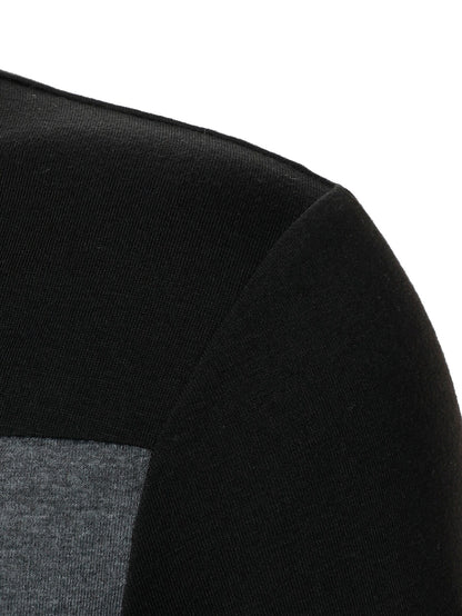 Men Color Block Quarter Zipper Polo Shirt