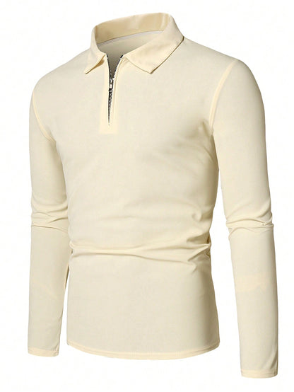 Men Quarter Zip Polo Shirt