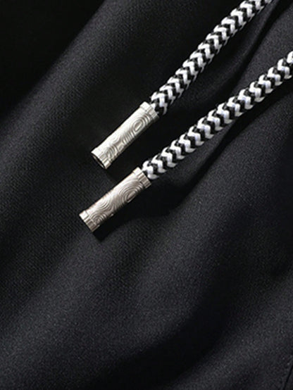 Men Drawstring Waist Zipper Pocket Shorts