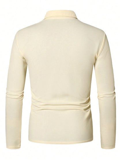 Men Quarter Zip Polo Shirt
