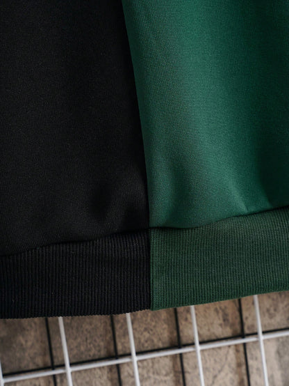 Men Plus Two Tone Thermal Lined Sweatshirt