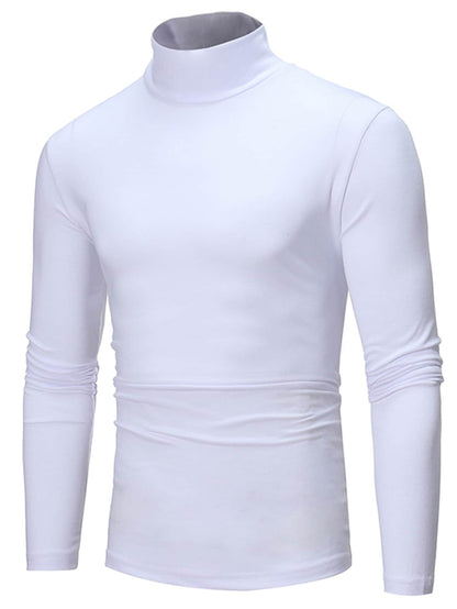 Men Mock Neck Solid Tee