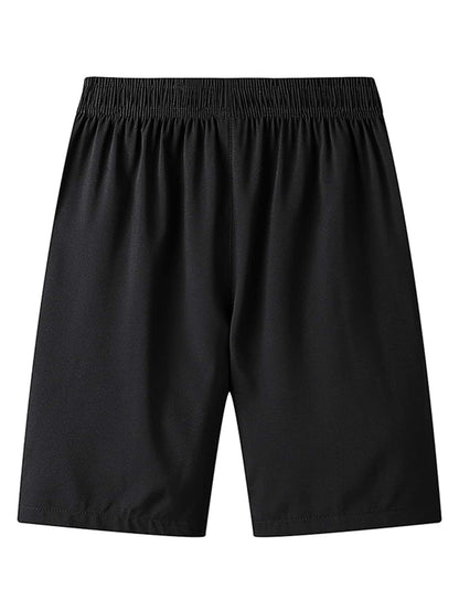 Men Drawstring Waist Zipper Pocket Shorts