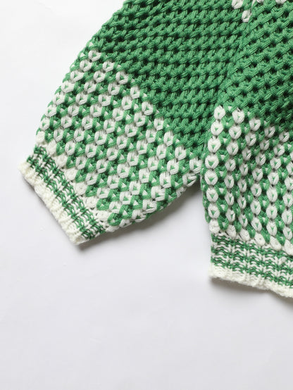 Two Tone Drop Shoulder Striped Trim Sweater