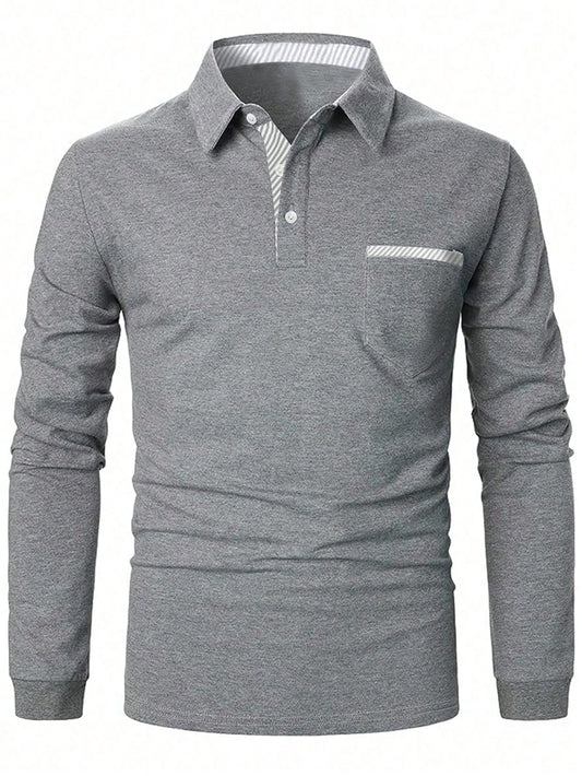 Men Contrast Trim Polo Shirt