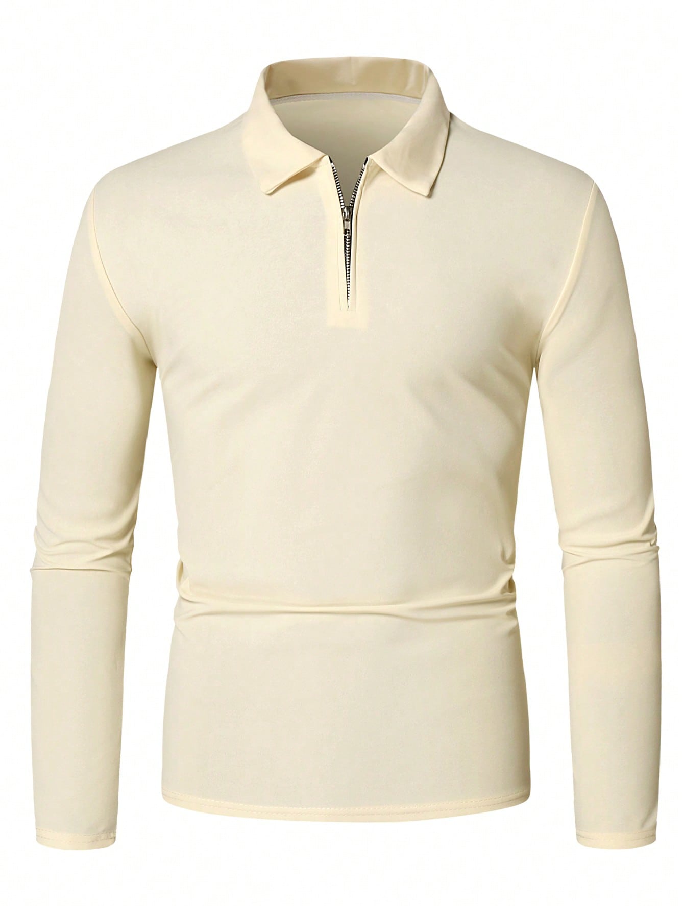 Men Quarter Zip Polo Shirt