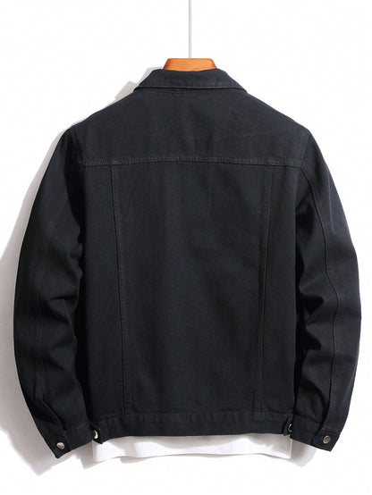 Men Flap Pocket Denim Jacket Without Tee