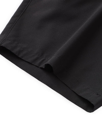 Men Drawstring Waist Zipper Pocket Shorts