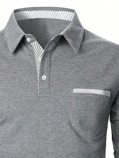 Men Contrast Trim Polo Shirt