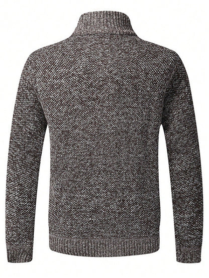 Men Zip Up Thermal Cardigan