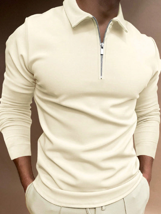 Men Quarter Zip Polo Shirt