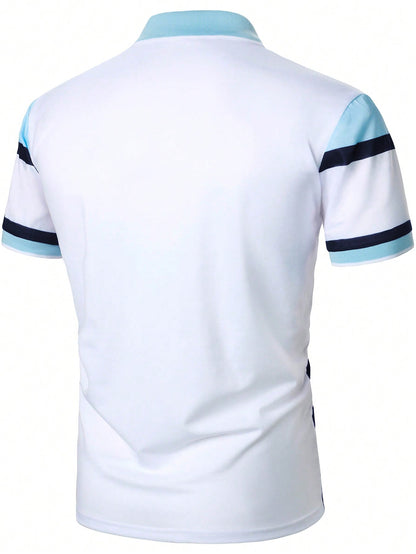 Men Color Block Polo Shirt